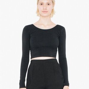 ICONIC American Apparel Cotton Spandex Long Sleeve Crop Top